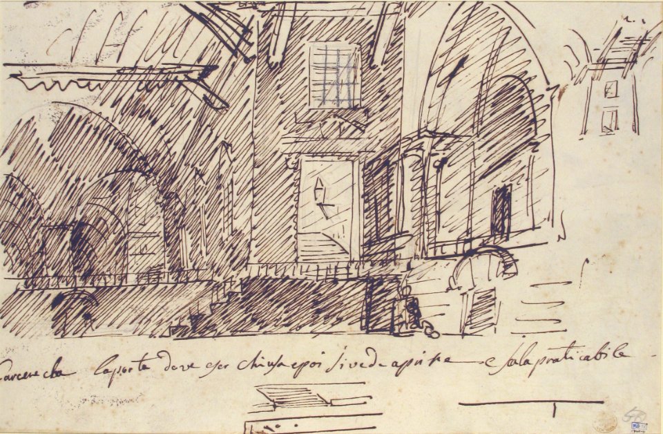 Design for a Stage Set (recto); Architectural Design (verso) MET 67.81 VERSO