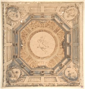 Design for a Square Trompe L'Oeil Ceiling with the Four Evangelists MET DP803213