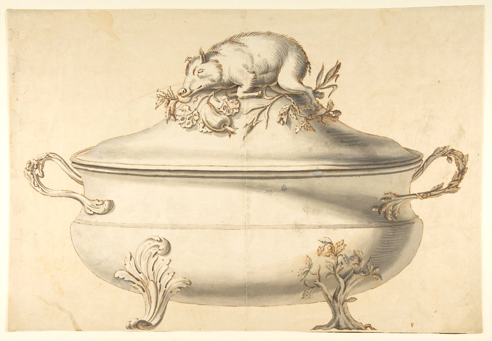 Design for a Soup Tureen with Pig on Top MET DP812372