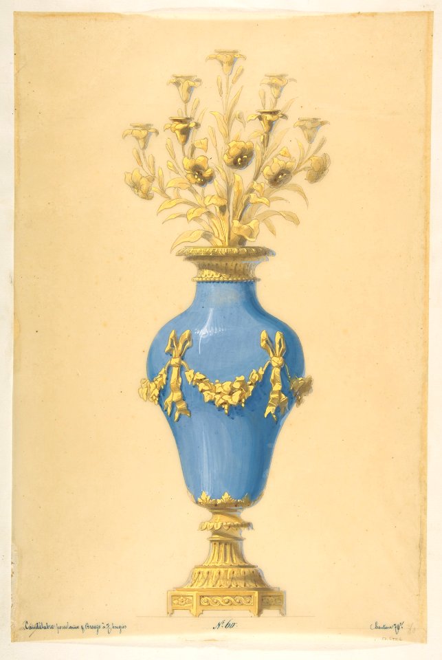 Design for a Porcelain Candelabra with Seven Branches MET DP812478