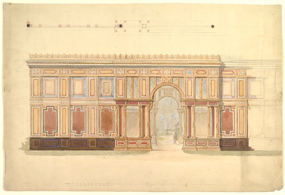 Elevation and Cross-Section of of Gallery Wall MET DP820890