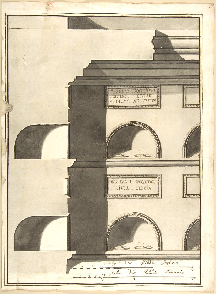 Elevation and Section of a Columbarium MET DP801742