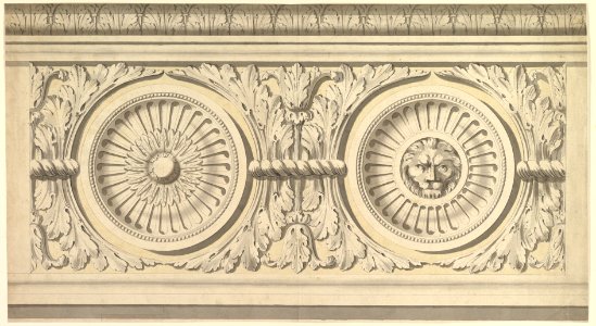 Design for a Frieze, Ornamented with Lion's Head Paterae MET DP821151