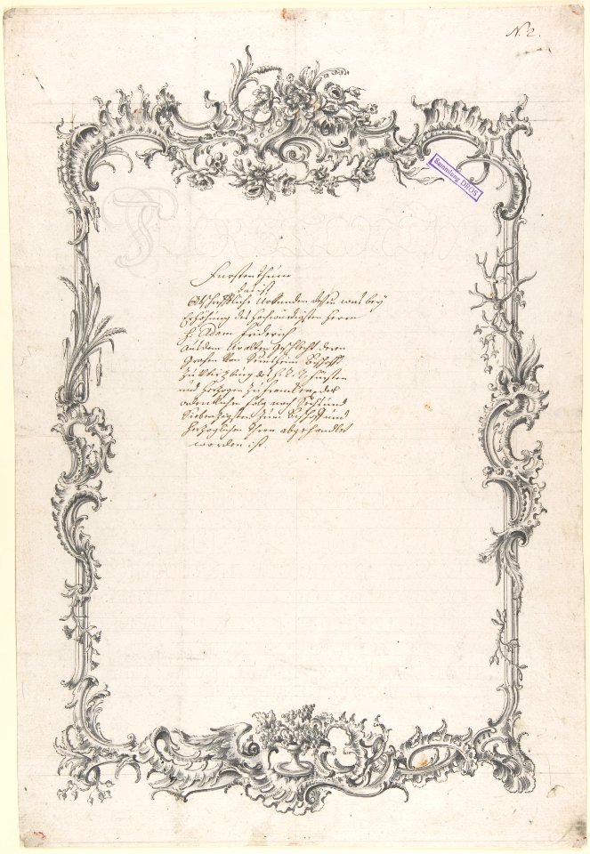 Design for a Frame with Flowers, Feathers, Leaves, and Grapes MET DP804386