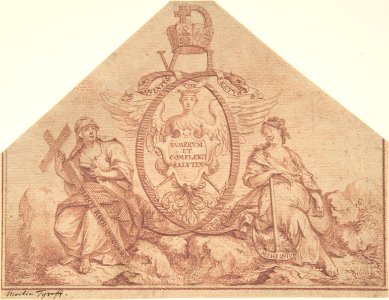 Design for a Frontispiece with Figures of Faith and Hope MET DP804052