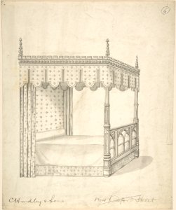 Design for a Gothic Bed with Canopy MET DP804464