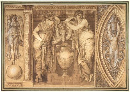 Design for a Frieze with Two Women Flanking an Urn MET DP801293