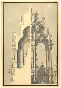 Elevation and Section for a Catafalque for the Dauphin of France, d. 1711 MET DP820117
