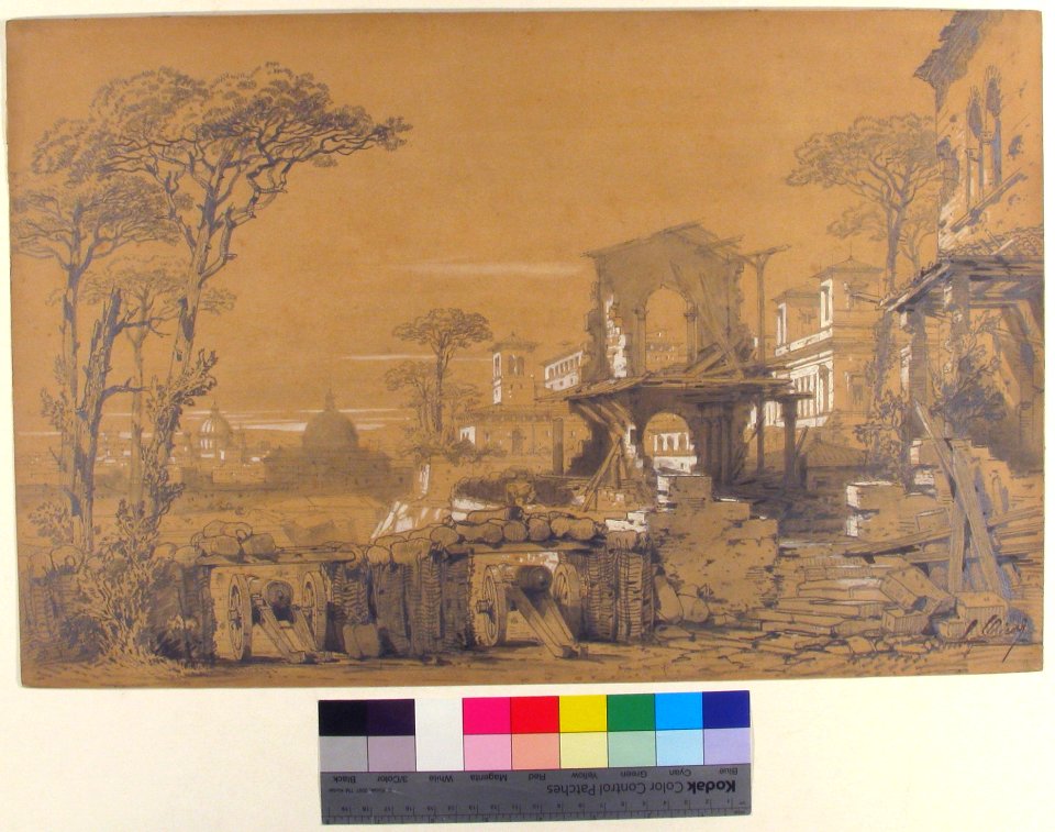Design for a Stage Set at the Opéra, Paris- Landscape Looking Toward Rome MET 53.668.245