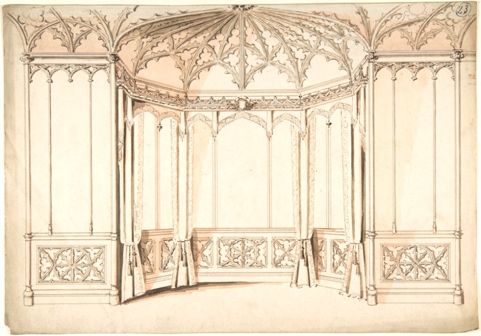 Design for a Gothic Bay Window MET DP804577