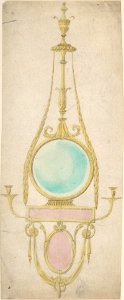 Design for a Girandole with a Circular and Oval Glass MET DP805299
