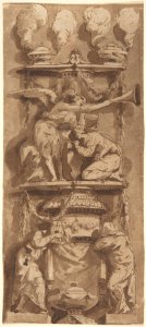 Design for a Funerary Monument or Epitaph with Mourning Figures MET DP803192