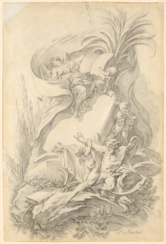 Design for a Frontispiece- Love Staying the Hand of Time MET DP209691
