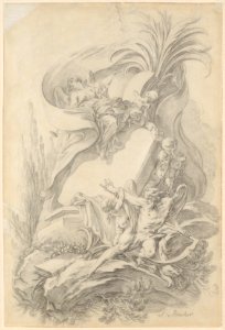 Design for a Frontispiece- Love Staying the Hand of Time MET DP209691