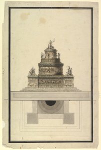 Elevation and Plan for a Round Mausoleum MET DP818916