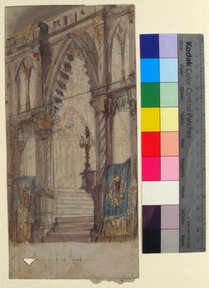Design for a Stage Set at the Opéra, Paris- Church Interior MET 53.529.42