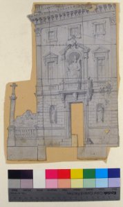 Design for a Stage Set at the Opéra, Paris- Building Façade MET 53.668.201