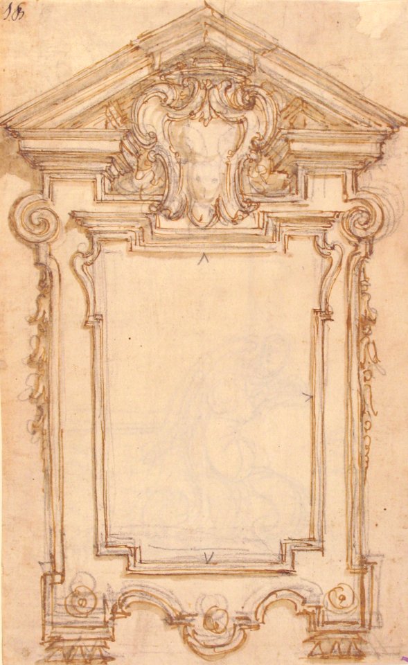 Design for a Frame or Epitaph (recto); Caryatid Supporting a Frame (verso) MET 52.570.251 RECTO