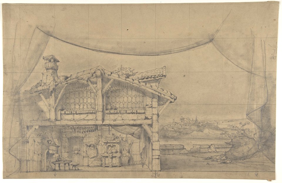 Design for a Stage Set at the Opéra, Paris- Interior of a Cottage MET DP810202