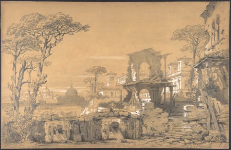 Design for a Stage Set at the Opéra, Paris- Landscape Looking Toward Rome MET DP809705