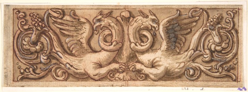 Design for a Frieze with Two Griffins MET DP802656