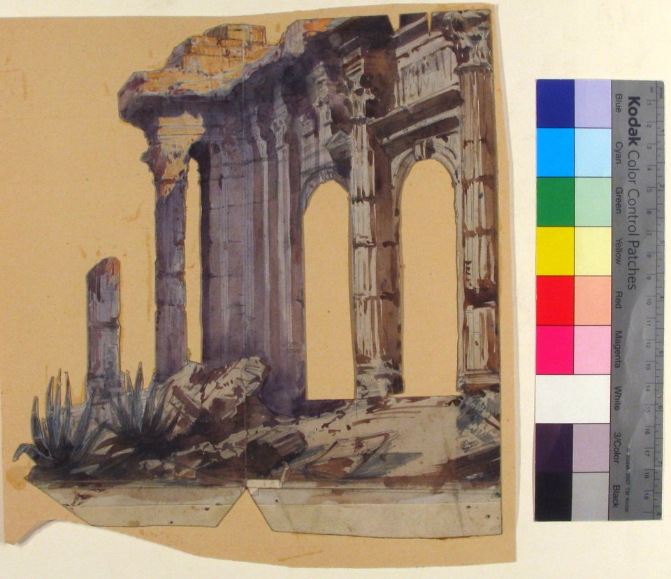 Design for a Stage Set at the Opéra, Paris- Columned Exterior MET 53.668.75