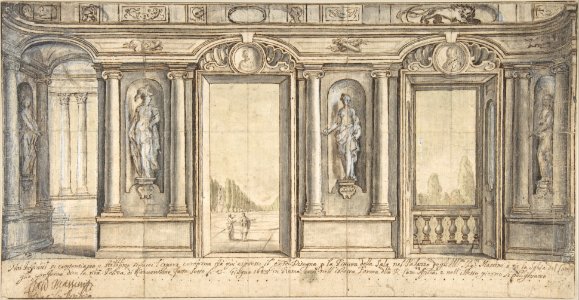 Design for a Painted Wall Decoration for Palazzo Massimo all'Aracoeli (Rome) MET DP801285