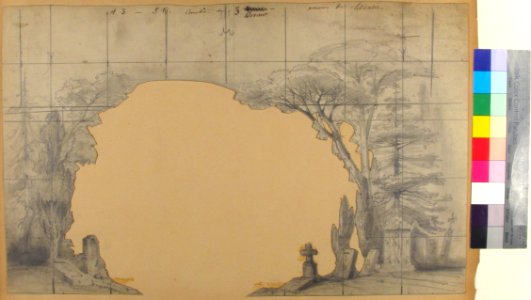 Design for a Stage Set at the Opéra, Paris- Cemetery MET 53.668.9