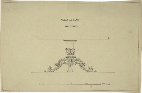 Design for Loo-Table with PIllar and Claw Support MET DP805755