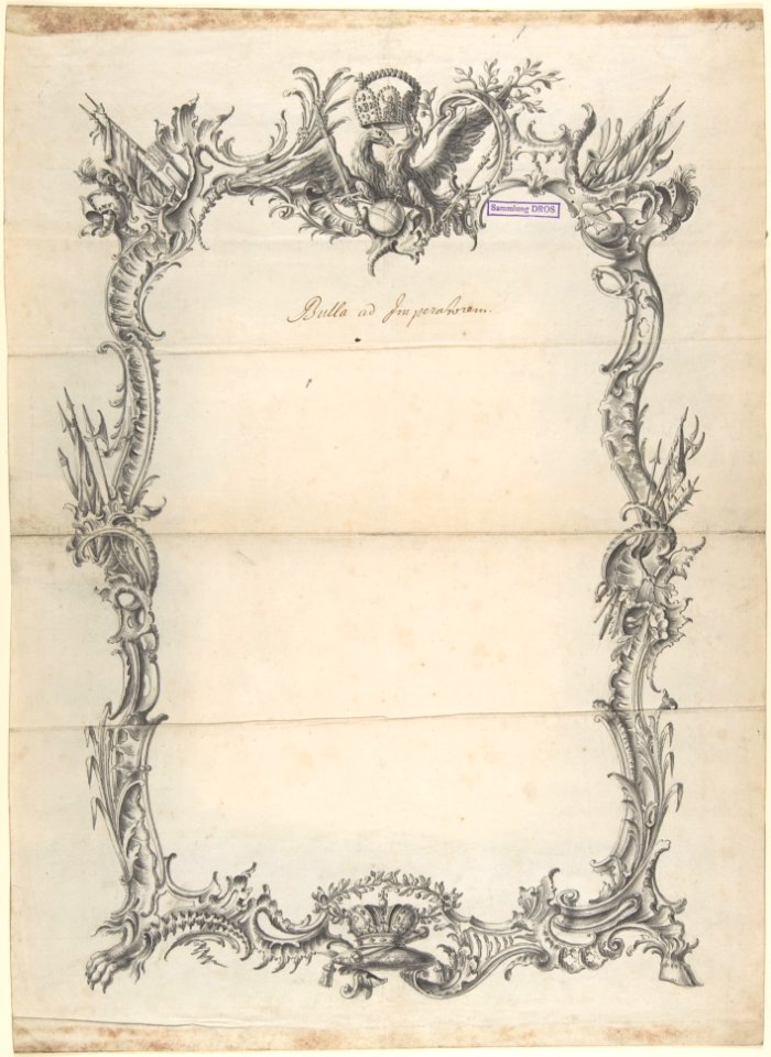 Design for a frame with Eagles and Trophies MET DP804385