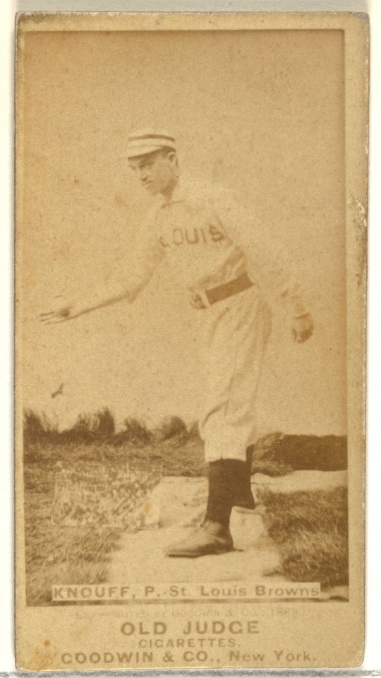 Edward Augustine "Ed" Knouff, Pitcher, St. Louis Browns, from the Old Judge series (N172) for Old Judge Cigarettes MET DP846063