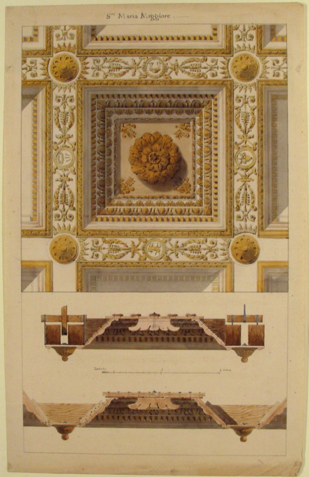 Details of the Coffered and Beamed Ceiling in Santa Maria Maggiore, Rome MET 1970.736.36