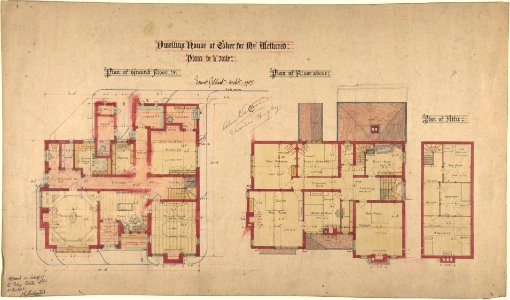 Dwelling house at Esher for Mrs. Wethered- Two plans MET DP805676