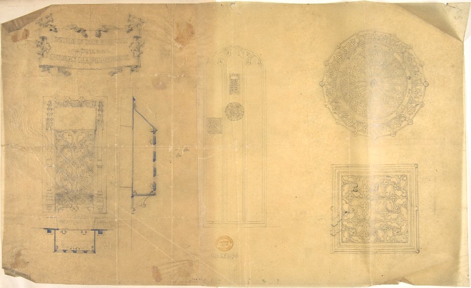 Details of Door Furniture, St. George's Chapel, Windsor and other Ornament MET DP806835