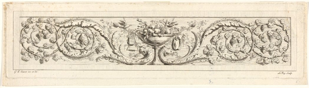 Design for a Frieze with Acanthus Scrolls and a Vase in the Center MET DP833529