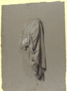 Drapery Study for a Cleric (lower register; study for wall paintings in the Chapel of Saint Remi, Sainte-Clotilde, Paris, 1858) MET 1989.122.36