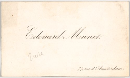 Edouard Manet, calling card MET DP862695