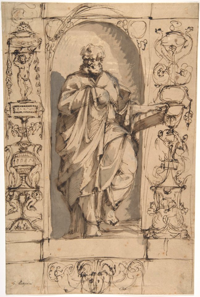 Draped Male Figure Standing in a Niche MET DP810240