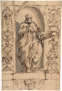 Draped Male Figure Standing in a Niche MET DP810240