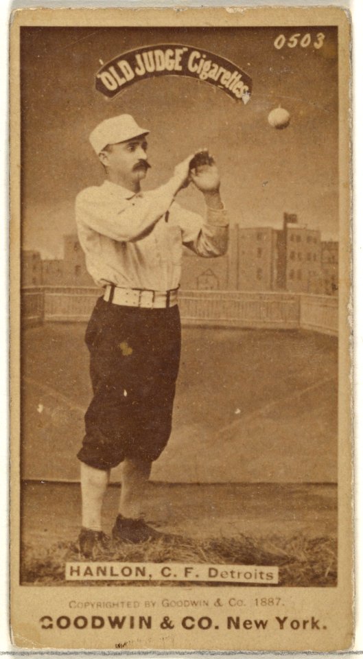 Edward Hugh "Ned" Hanlon, Center Field, Detroit Wolverines, from the Old Judge series (N172) for Old Judge Cigarettes MET DP846284