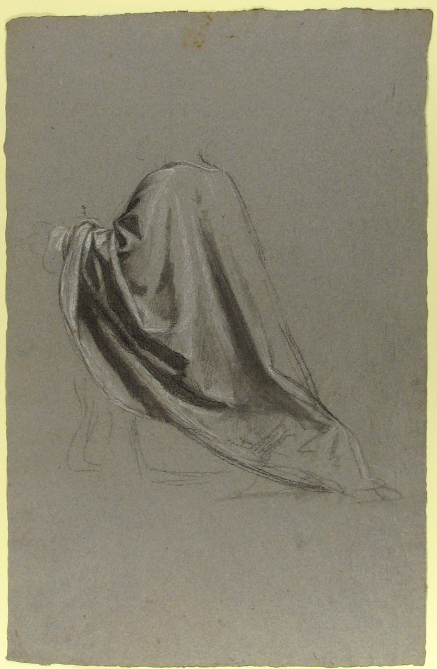 Drapery Study for a Bishop (lower register; study for wall paintings in the Chapel of Saint Remi, Sainte-Clotilde, Paris, 1858) MET 1989.122.22