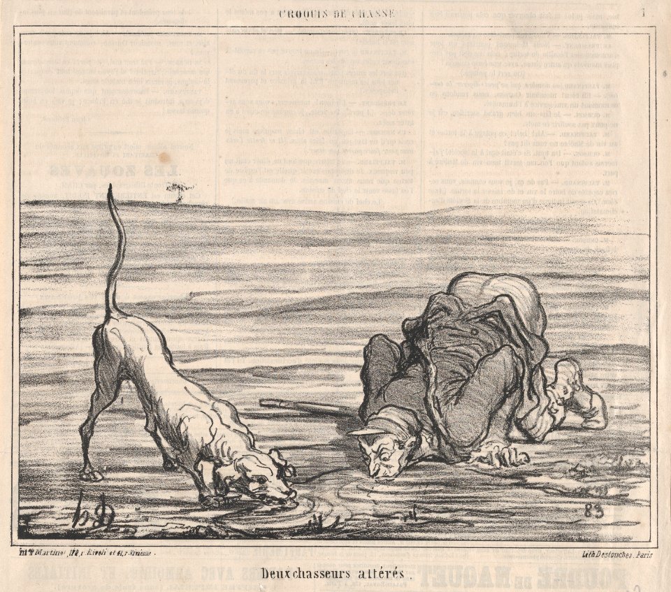 Deux chasseurs altérés, from Croquis de Chasse, published in Le Charivari, September 20, 1859 MET DP876775
