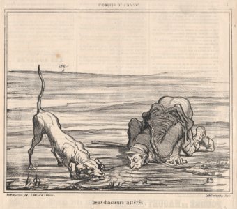 Deux chasseurs altérés, from Croquis de Chasse, published in Le Charivari, September 20, 1859 MET DP876775
