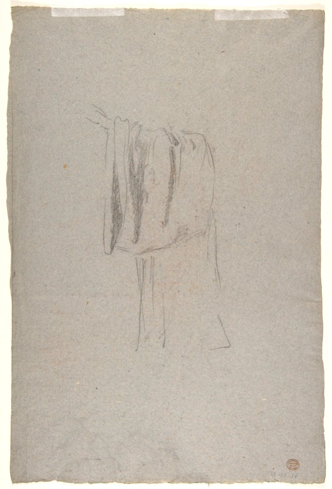 Drapery Study for a Cleric (lower register); verso- Sleeve of a Cleric; (studies for wall paintings in the Chapel of Saint Remi, Sainte-Clotilde, Paris, 1858) MET DP812073