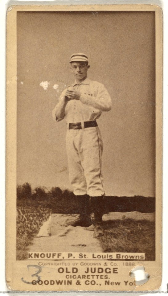 Edward Augustine "Ed" Knouff, Pitcher, St. Louis Browns, from the Old Judge series (N172) for Old Judge Cigarettes MET DP846066