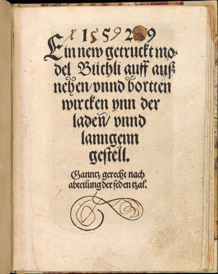 Ein new getruckt model Büchli...Title page MET DP361021
