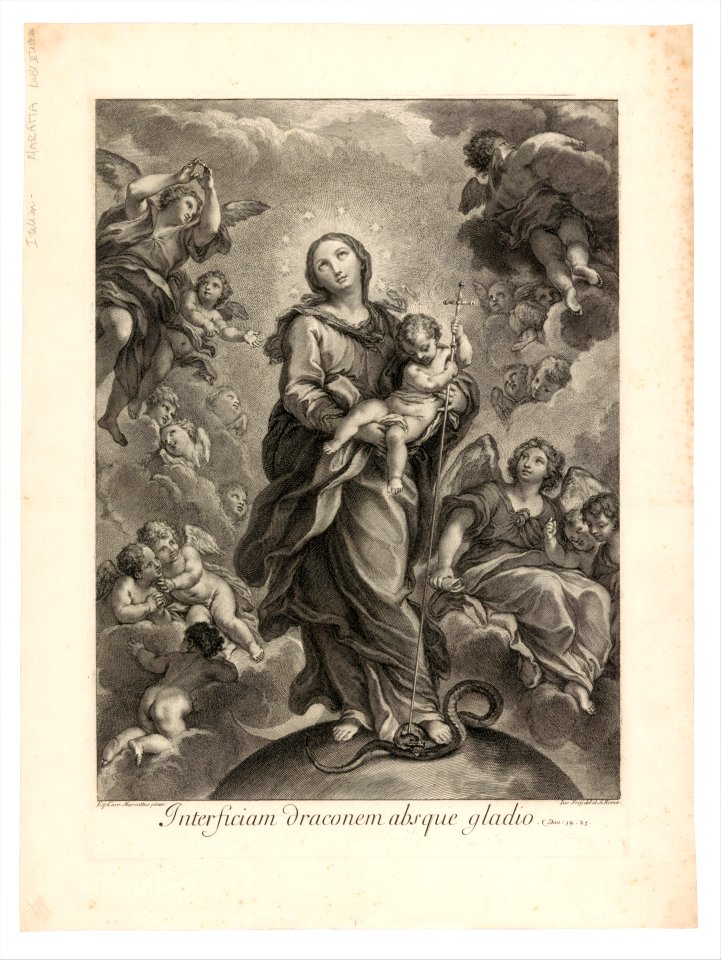 Destroy the dragon without sword; (Dan. 14.25); Virgin and Child on hemisphere MET DP369452