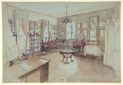 Drawing of an Interior- Chambre à coucher MET DP809353