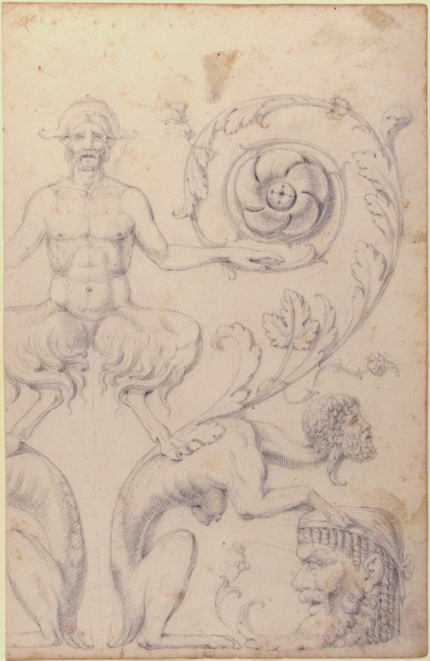 Drawing of a Grotesque after a 16th-century Decorative Relief. MET 60.626.9