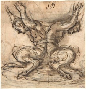 Design for the Base of a Vessel with Two Satyrs. MET DP809610
